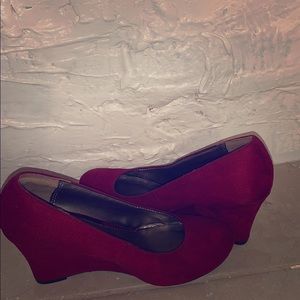 Wine Colored Wedges Heels